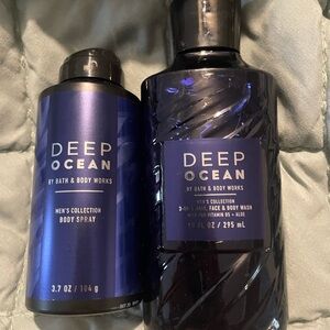 Bath & Body Works Deep Ocean Body Wash and Spray - Dark Blue